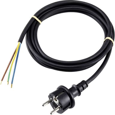 Basetech XR-1638086 Ström Anslutningskabel Svart 3.00 m