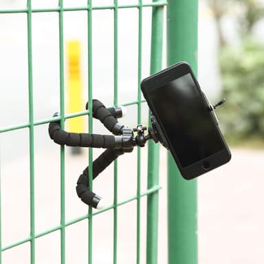 Flexibel tripod mobilhållare böjbar och roterbar svart passar alla smartphone