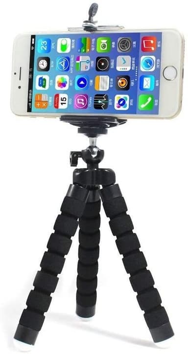 Flexibel tripod mobilhållare böjbar och roterbar svart passar alla smartphone