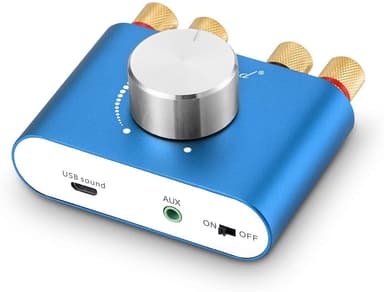 Bluetooth 5.0 Stereo amplifier digital Audio förstärkare 2x50W AUX/USB/BT blå