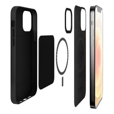 Puro iPhone 12 Pro Max Skal SKYMAG Leather Look Svart
