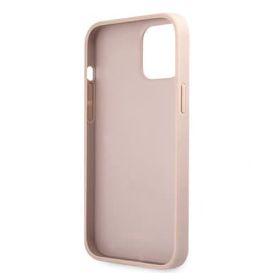 Guess iPhone 12/iPhone 12 Pro Skal Metal Logo Rosa