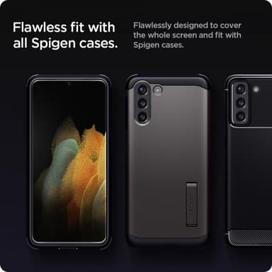Spigen Samsung Galaxy S21 Skärmskydd GLAS.tR Slim EZ Fit 2-pack
