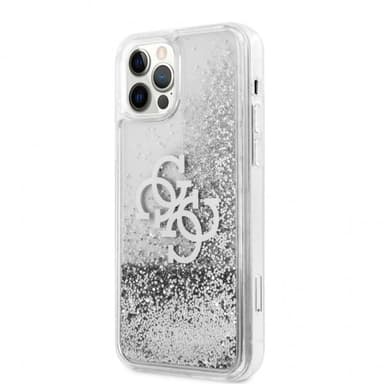Guess iPhone 12 Pro Max Skal Liquid Glitter Silver Klar