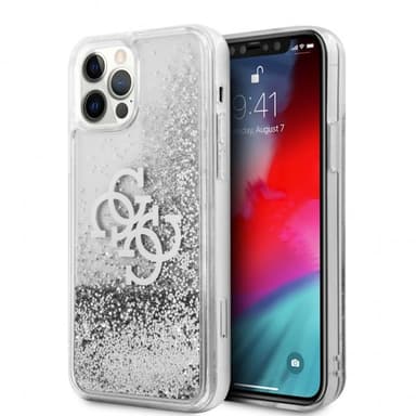 Guess iPhone 12 Pro Max Skal Liquid Glitter Silver Klar