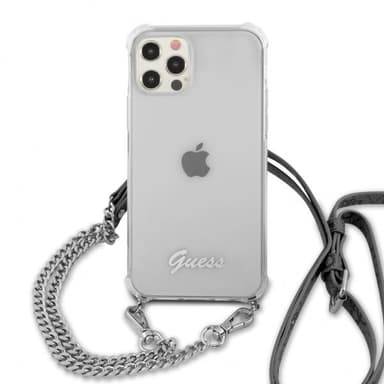 Guess iPhone 12/iPhone 12 Pro Skal Chain & Script Silver Klar