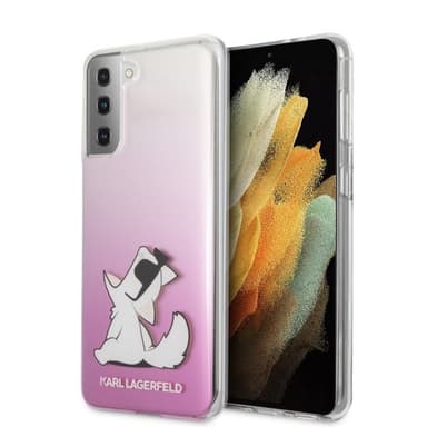 Karl Lagerfeld Samsung Galaxy S21 Plus Skal Choupette Transparent Rosa