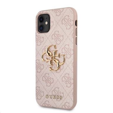 Guess iPhone 11 Skal Metal Logo Rosa