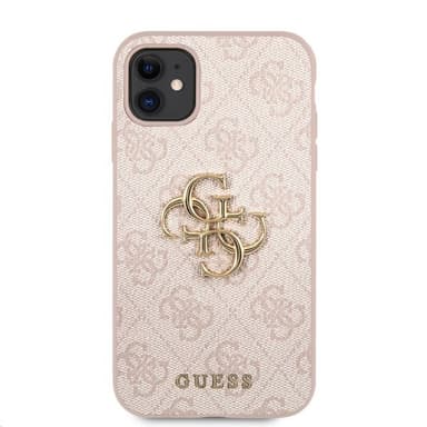 Guess iPhone 11 Skal Metal Logo Rosa