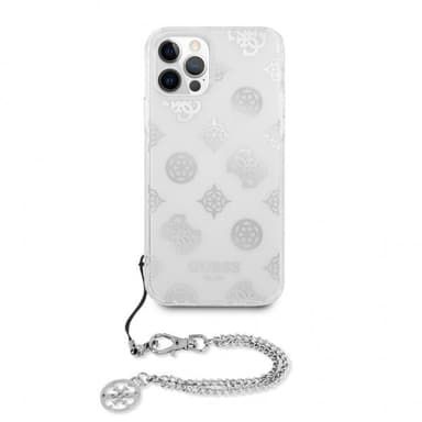 Guess iPhone 12 Pro Max Skal Chain Peony Silver