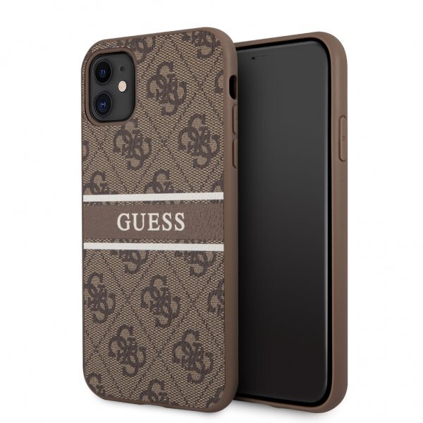 Guess iPhone 11 Skal Printed Stripe Brun