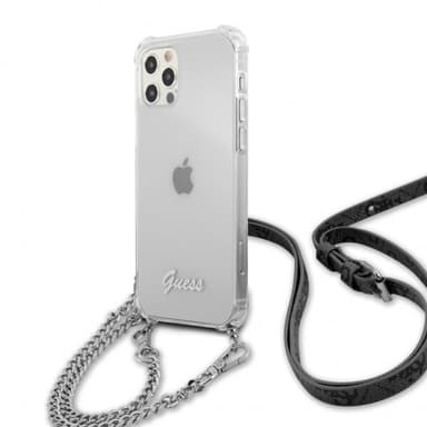 Guess iPhone 12/iPhone 12 Pro Skal Chain & Script Silver Klar