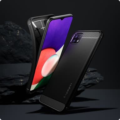 Spigen Samsung Galaxy A22 5G Skal Rugged Armor Matte Black