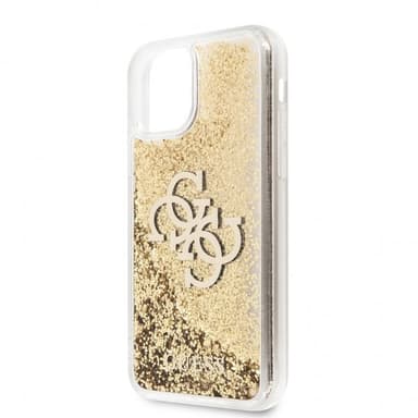 Guess iPhone 11 Skal Liquid Glitter Guld Klar
