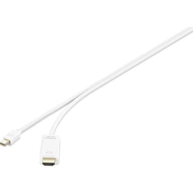 Renkforce Mini-DisplayPort / HDMI Anslutningskabel 1.00 m RF-3697528 guldpläterad kontakt Vit [1x Mini-DisplayPort hane