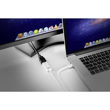 Renkforce Mini-DisplayPort / HDMI Anslutningskabel 1.00 m RF-3697528 guldpläterad kontakt Vit [1x Mini-DisplayPort hane