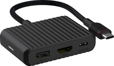 Unisynk 3 Port USB-C hubb (svart)
