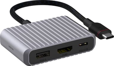 Unisynk 3 Port USB-C hubb (grå)