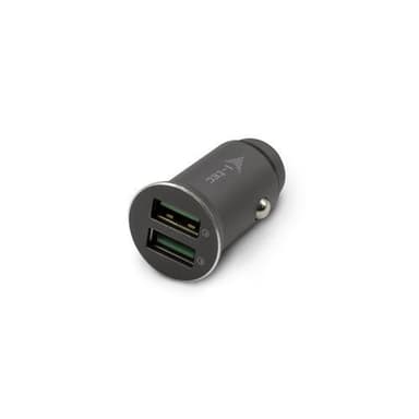i-tec CHARGER-CAR2QC, Automatisk, Cigarr tändare, 12 V, Grå
