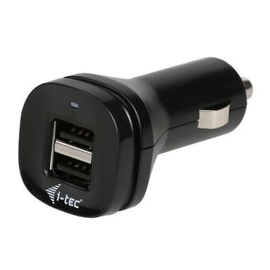 i-tec CHARGER-CAR2A1, Automatisk, Cigarr tändare, 5 V, Svart
