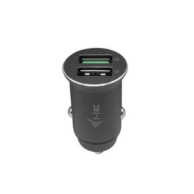 i-tec CHARGER-CAR2QC, Automatisk, Cigarr tändare, 12 V, Grå