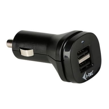 i-tec CHARGER-CAR2A1, Automatisk, Cigarr tändare, 5 V, Svart