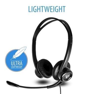 V7 HU311-2EP, Headset, Huvudband, Kontor/callcenter, Svart, Binaural,