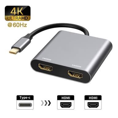 Dell-adaptern USB-C till HDMI/DP med strömgenomströmning