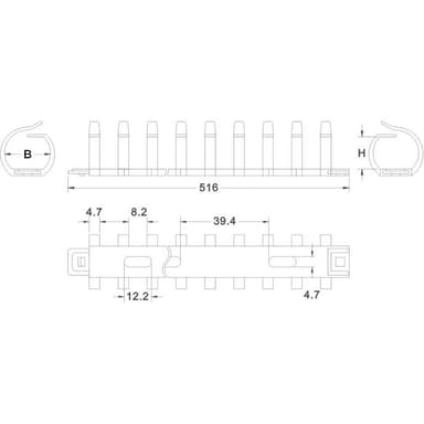TRU COMPONENTS 1593220 TC-FDR20203 Kabelbunthållare 20