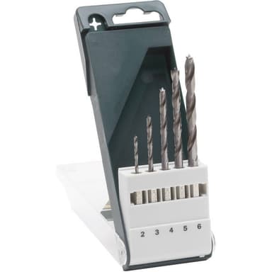 Trä-spiralborr-set 5 delar 2 mm, 3 mm, 4 mm, 5 mm, 6 mm