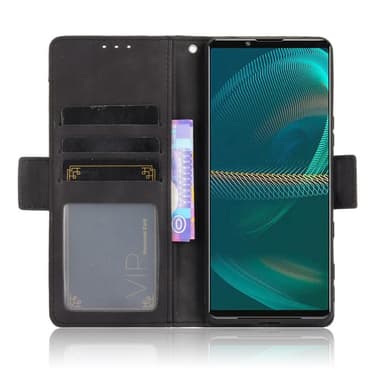 Sony Xperia 5 III Plånboksfodral Svart Flera kortplatser