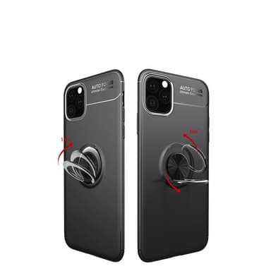 iPhone 11 skal med Finger Ring och inbyggd plåt - Svart