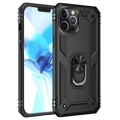 iPhone 12 Pro Max Hybrid skal med Finger Ring - Svart