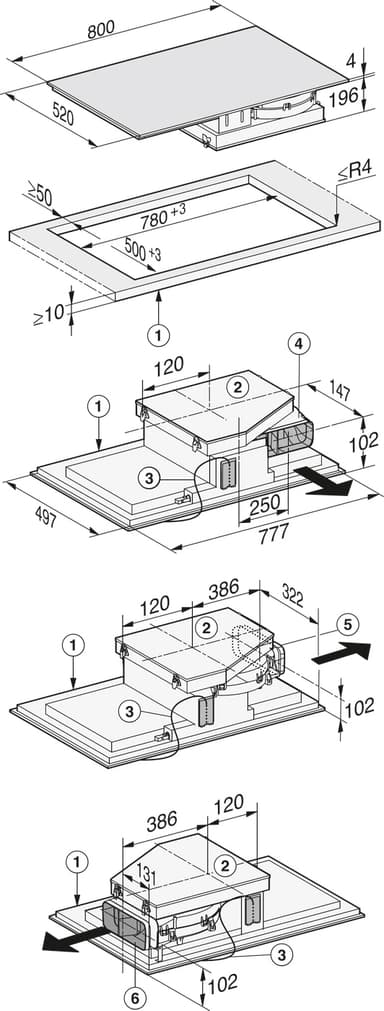 Miele Induktionshäll med fläkt KMDA7634FL (80cm)