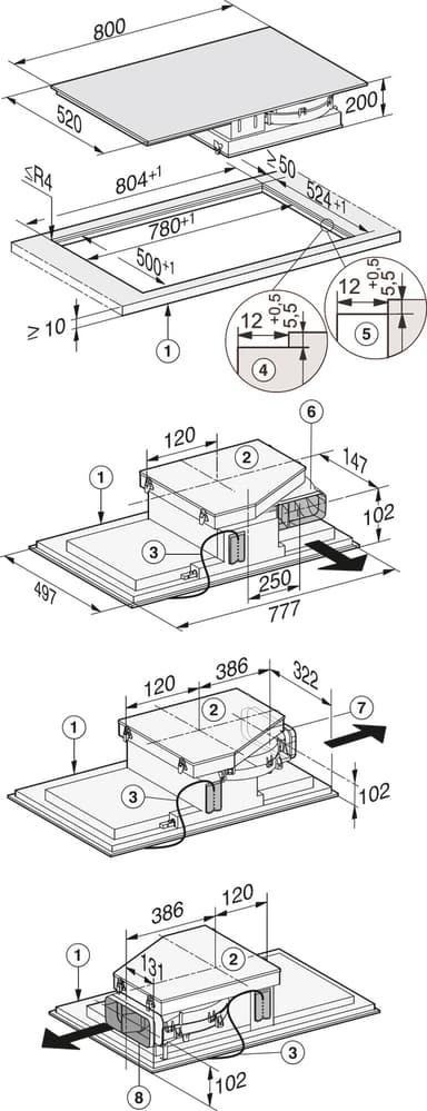 Miele Induktionshäll med fläkt KMDA7634FL (80cm)