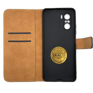 SKALO Xiaomi Poco F3 Plånboksfodral Äkta Skinn - Ljusrosa