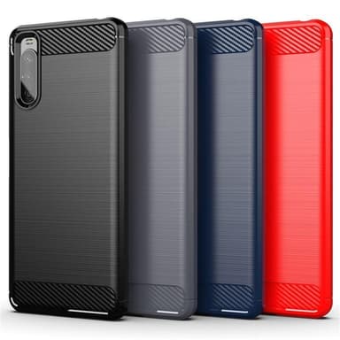 SKALO Sony Xperia 10 III Armor Carbon Stöttåligt TPU-skal - Blå