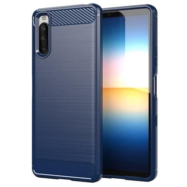 SKALO Sony Xperia 10 III Armor Carbon Stöttåligt TPU-skal - Blå