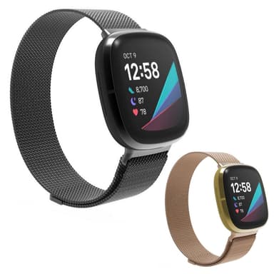 SKALO Milanese Loop till Fitbit Versa 3 - Roséguld