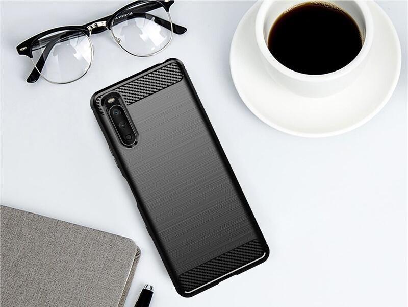 SKALO Sony Xperia 10 III Armor Carbon Stöttåligt TPU-skal - Blå