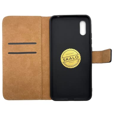 SKALO Xiaomi Redmi 9A Plånboksfodral Äkta Skinn - Ljusrosa