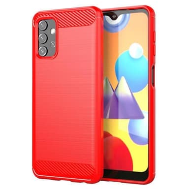 SKALO Samsung A32 5G Armor Carbon Stöttåligt TPU-skal - Röd