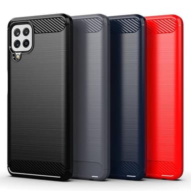 SKALO Samsung A22 4G Armor Carbon Stöttåligt TPU-skal - Röd