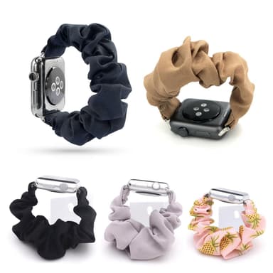 SKALO Scrunchie armband Apple Watch 42/44/45/49mm - Svart