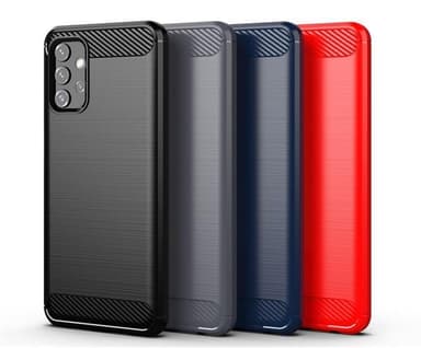 SKALO Samsung A32 5G Armor Carbon Stöttåligt TPU-skal - Röd