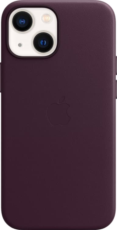 iPhone 13 mini läderfodral med MagSafe (mörk körsbär)