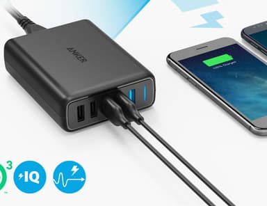 Anker PowerPort 5 multi-port USB-A laddare (svart)