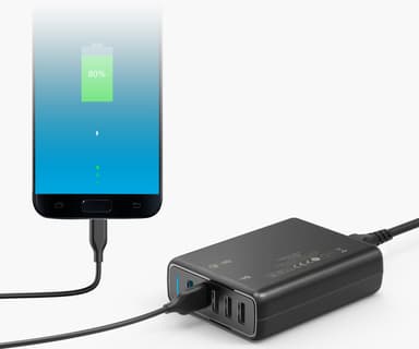Anker PowerPort 5 multi-port USB-A laddare (svart)