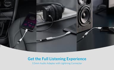 Anker Lightning till 3.5 mm jack Plug Adapter (svart)
