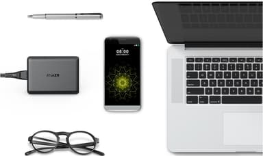 Anker PowerPort 5 multi-port USB-A laddare (svart)